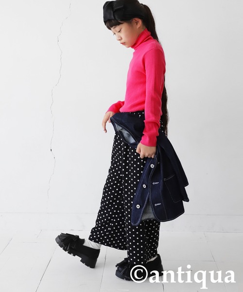 antiqua(アンティカ)の「綿100%タートルネックニット(ニット/セーター・キッズ・レッド/アイボリー/オレンジ/ライトグリーン/ピンク/ブラック・140/150/130/160)」の17枚目の写真