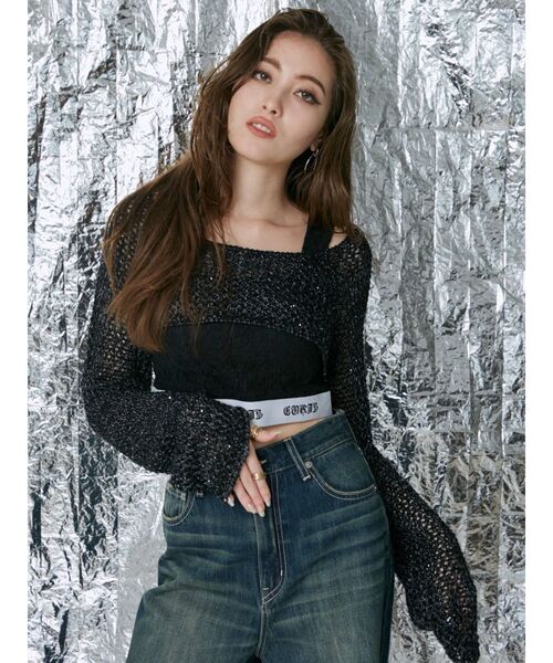 EVRIS（エヴリス）の「ロゴラインレースビスチェ（キャミソール・レディース・ブラック/ホワイト/パープル・FREE）」の6枚目の写真