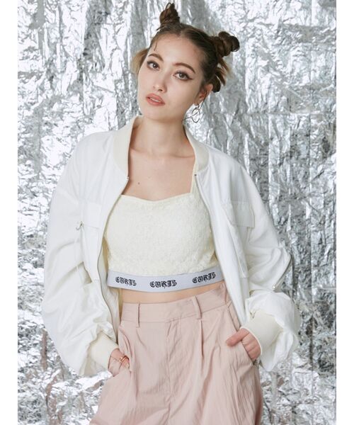 EVRIS（エヴリス）の「ロゴラインレースビスチェ（キャミソール・レディース・ブラック/ホワイト/パープル・FREE）」の16枚目の写真