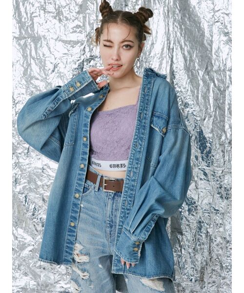 EVRIS（エヴリス）の「ロゴラインレースビスチェ（キャミソール・レディース・ブラック/ホワイト/パープル・FREE）」の21枚目の写真