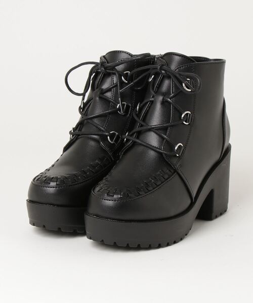 LOVEHUNTER(ラブハンター)の「LOVE HUNTER/厚底 ハイヒール Uチップ シューズ 7cmヒール 軽量 トラックソール (1640)(ブーツ・レディース・ホワイト/ブラック×ブラック/ブラック×ホワイト・M/LL/L/SS/S)」の8枚目の写真