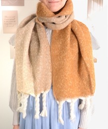 【urge select】バイカラー フリンジ ボリューム マフラー