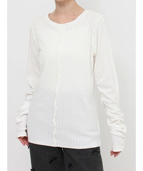 merry jenny（メリージェニー）の「メローアイレットカットtops（Tシャツ/カットソー・レディース・ライトブルー/オフホワイト/クリーム・FREE）」の10枚目の写真