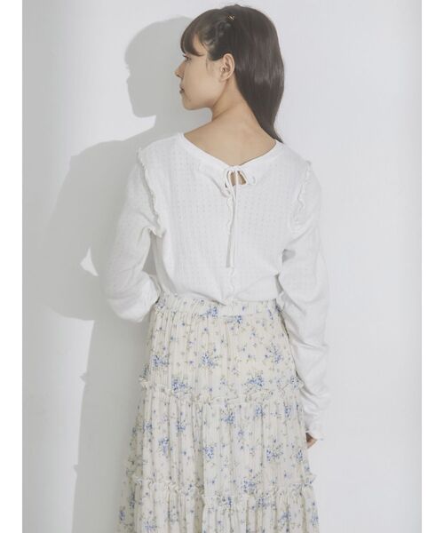 merry jenny（メリージェニー）の「メローアイレットカットtops（Tシャツ/カットソー・レディース・ライトブルー/オフホワイト/クリーム・FREE）」の7枚目の写真