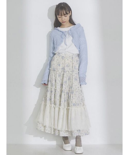 merry jenny（メリージェニー）の「メローアイレットカットtops（Tシャツ/カットソー・レディース・ライトブルー/オフホワイト/クリーム・FREE）」の13枚目の写真