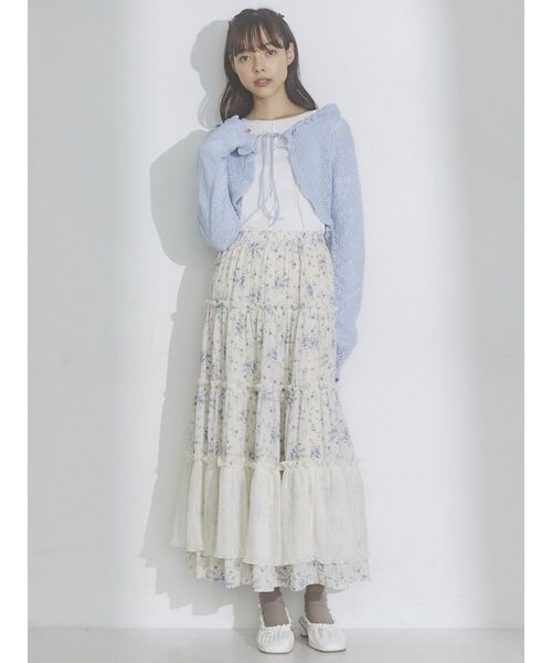 merry jenny（メリージェニー）の「メローアイレットカットtops（Tシャツ/カットソー・レディース・ライトブルー/オフホワイト/クリーム・FREE）」の4枚目の写真