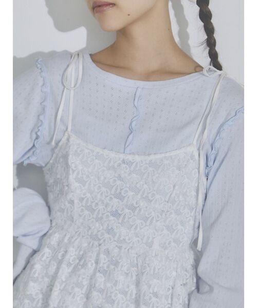 merry jenny（メリージェニー）の「メローアイレットカットtops（Tシャツ/カットソー・レディース・ライトブルー/オフホワイト/クリーム・FREE）」の15枚目の写真