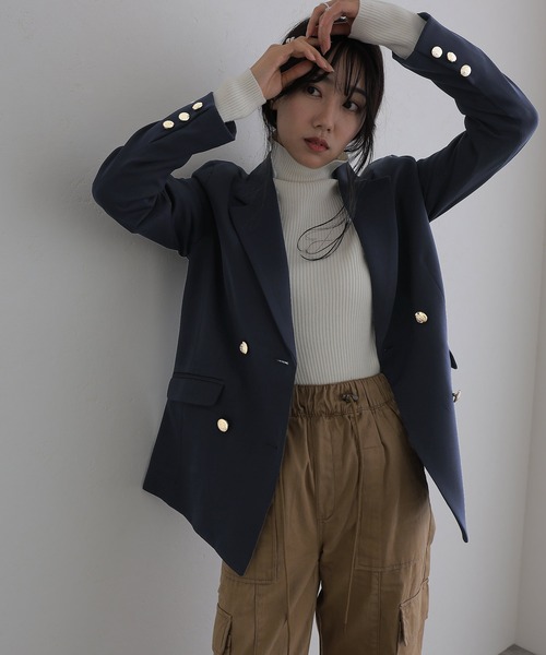ElegChic(エレグシック)の「ダブルテーラード ジャケット (テーラードジャケット・レディース・ベージュ系その他/ブラウン/ネイビー・L/M)」の1枚目の写真