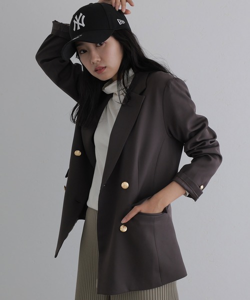 ElegChic(エレグシック)の「ダブルテーラード ジャケット (テーラードジャケット・レディース・ベージュ系その他/ブラウン/ネイビー・L/M)」の5枚目の写真