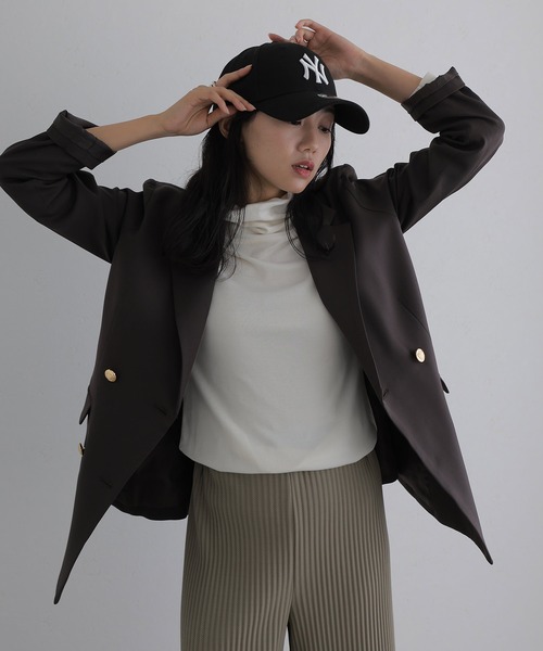 ElegChic(エレグシック)の「ダブルテーラード ジャケット (テーラードジャケット・レディース・ベージュ系その他/ブラウン/ネイビー・L/M)」の6枚目の写真