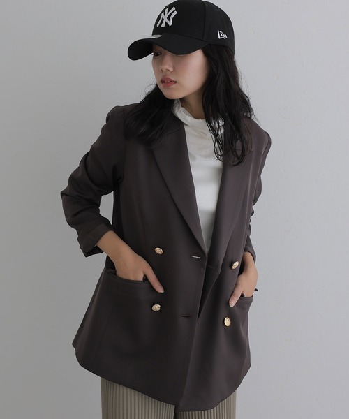 ElegChic(エレグシック)の「ダブルテーラード ジャケット (テーラードジャケット・レディース・ベージュ系その他/ブラウン/ネイビー・L/M)」の7枚目の写真