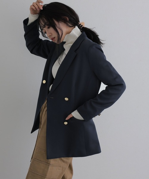 ElegChic(エレグシック)の「ダブルテーラード ジャケット (テーラードジャケット・レディース・ベージュ系その他/ブラウン/ネイビー・L/M)」の9枚目の写真