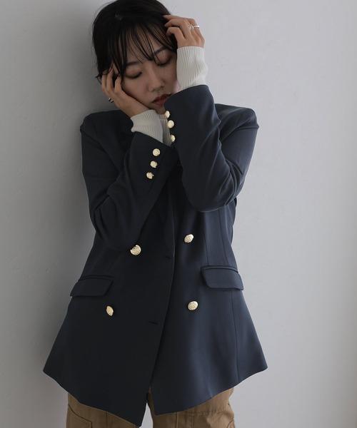 ElegChic(エレグシック)の「ダブルテーラード ジャケット (テーラードジャケット・レディース・ベージュ系その他/ブラウン/ネイビー・L/M)」の11枚目の写真