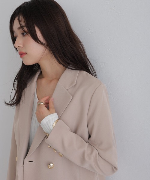 ElegChic(エレグシック)の「ダブルテーラード ジャケット (テーラードジャケット・レディース・ベージュ系その他/ブラウン/ネイビー・L/M)」の14枚目の写真