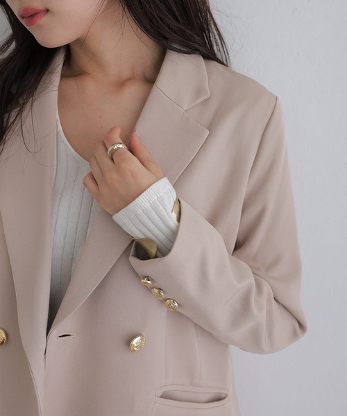 ダブルテーラードジャケット（テーラードジャケット）｜ElegChic