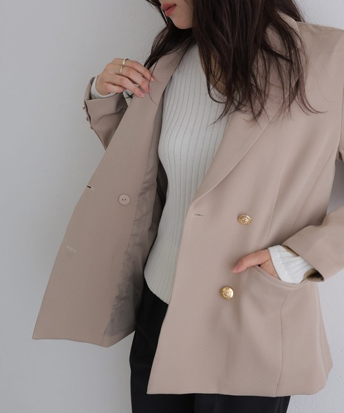 ElegChic(エレグシック)の「ダブルテーラード ジャケット (テーラードジャケット・レディース・ベージュ系その他/ブラウン/ネイビー・L/M)」の17枚目の写真