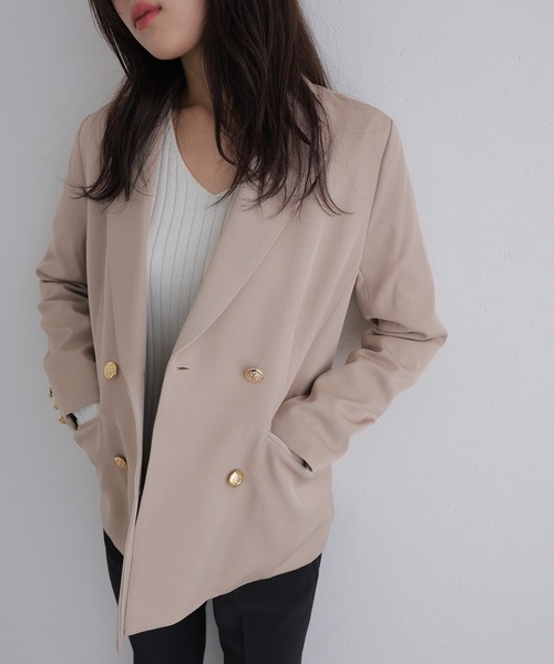 ElegChic(エレグシック)の「ダブルテーラード ジャケット (テーラードジャケット・レディース・ベージュ系その他/ブラウン/ネイビー・L/M)」の18枚目の写真