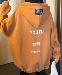 【新色追加】裏起毛 バックロゴパーカー オーバーサイズ パーカー バックプリント ビッグシルエット ジップアップ 裏起毛パーカー フード付き