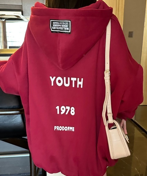 セール】【新色追加】裏起毛 バックロゴパーカー オーバーサイズ