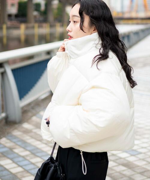 WEGO（ウィゴー）の「WEGO/ショートパテッドブルゾン（ダウンジャケット/コート・レディース・ブラック/オフホワイト・FREE）」の9枚目の写真