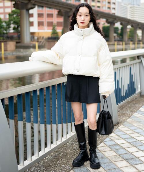 WEGO（ウィゴー）の「WEGO/ショートパテッドブルゾン（ダウンジャケット/コート・レディース・ブラック/オフホワイト・FREE）」の12枚目の写真