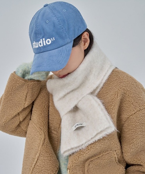 3.3 Field Trip （3.3フィールドトリップ）の「【UNISEX】3.3 Field Trip／ウール ミニマフラー　2995812（マフラー・レディース・アイボリー/ピンク・FREE）」の2枚目の写真