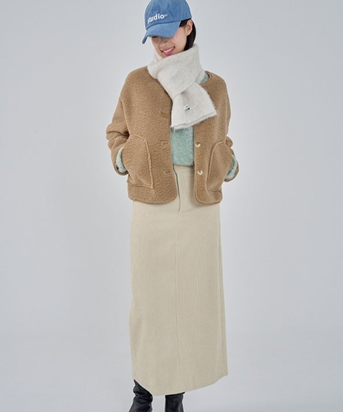 3.3 Field Trip （3.3フィールドトリップ）の「【UNISEX】3.3 Field Trip／ウール ミニマフラー　2995812（マフラー・レディース・アイボリー/ピンク・FREE）」の5枚目の写真