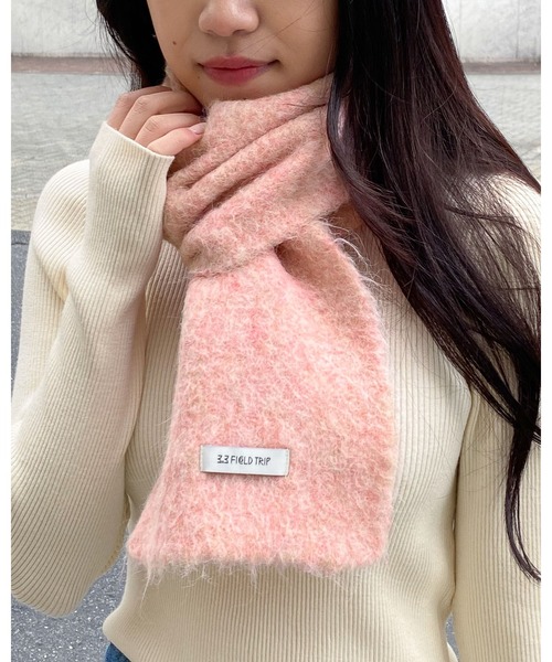 3.3 Field Trip （3.3フィールドトリップ）の「【UNISEX】3.3 Field Trip／ウール ミニマフラー　2995812（マフラー・レディース・アイボリー/ピンク・FREE）」の3枚目の写真