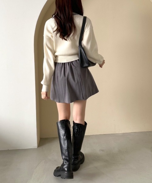 OLIVE des OLIVE(オリーブデオリーブ)の「スキッパーニット 1041050080(ニット/セーター・レディース・ブラック系その他/ブラック/サックスブルー/オフホワイト・FREE)」の7枚目の写真