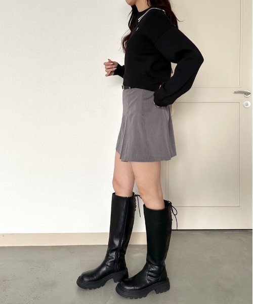 OLIVE des OLIVE(オリーブデオリーブ)の「スキッパーニット 1041050080(ニット/セーター・レディース・ブラック系その他/ブラック/サックスブルー/オフホワイト・FREE)」の16枚目の写真