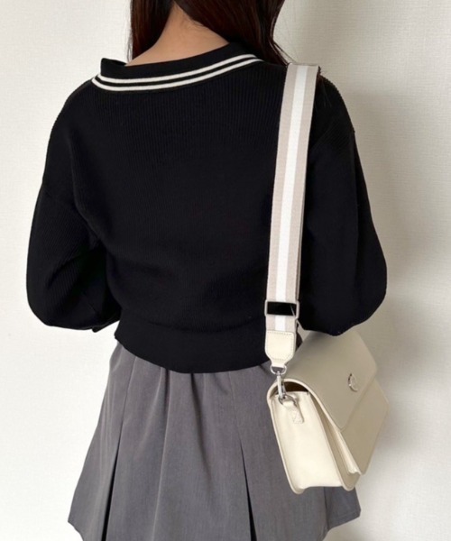 OLIVE des OLIVE(オリーブデオリーブ)の「スキッパーニット 1041050080(ニット/セーター・レディース・ブラック系その他/ブラック/サックスブルー/オフホワイト・FREE)」の19枚目の写真