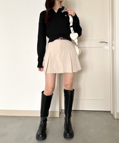 OLIVE des OLIVE(オリーブデオリーブ)の「スキッパーニット 1041050080(ニット/セーター・レディース・ブラック系その他/ブラック/サックスブルー/オフホワイト・FREE)」の21枚目の写真