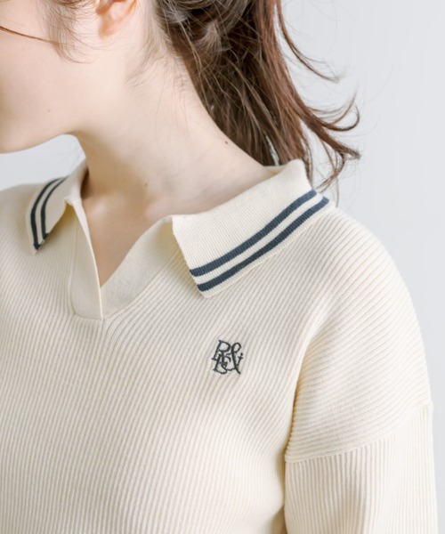 OLIVE des OLIVE(オリーブデオリーブ)の「スキッパーニット 1041050080(ニット/セーター・レディース・ブラック系その他/ブラック/サックスブルー/オフホワイト・FREE)」の13枚目の写真