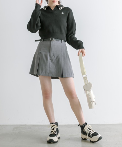 OLIVE des OLIVE(オリーブデオリーブ)の「スキッパーニット 1041050080(ニット/セーター・レディース・ブラック系その他/ブラック/サックスブルー/オフホワイト・FREE)」の22枚目の写真