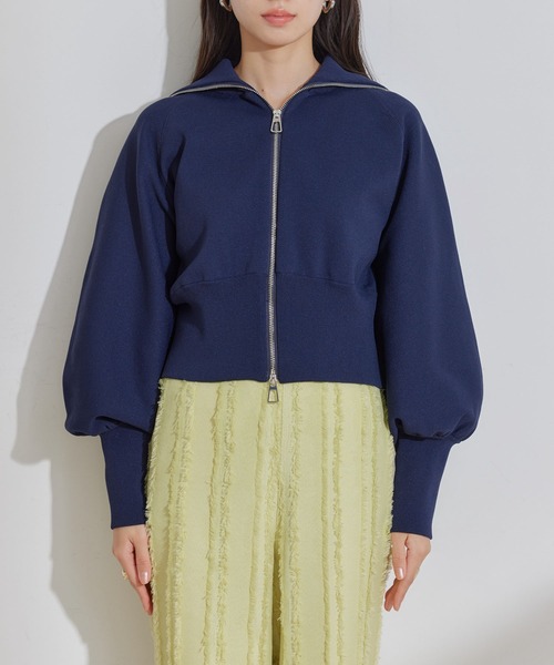 VIS（ビス）の「Wジップニットカーディガン（カーディガン/ボレロ・レディース・イエロー系その他/グレー系その他/ネイビー/ホワイト系その他5・FREE）」の6枚目の写真