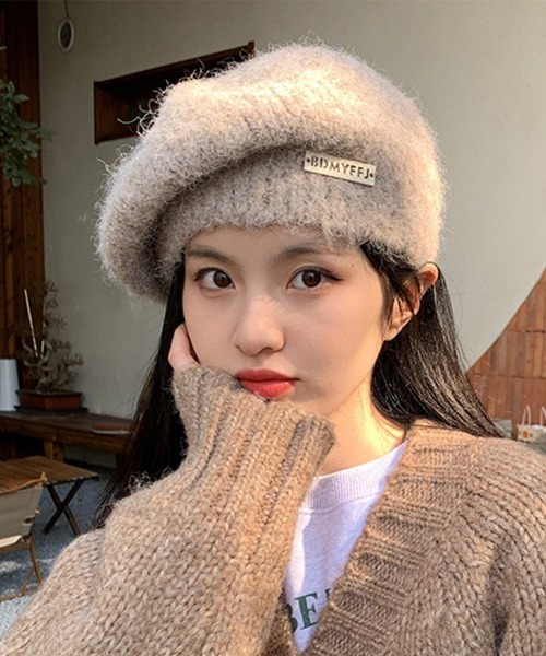 Miniministore（ミニミニストア）の「ニットベレー帽 起毛 レディース 秋冬（ハンチング/ベレー帽・レディース・カーキ/ベージュ/オフホワイト/グレー/ブラック/モカ・フリー）」の5枚目の写真