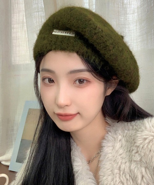 Miniministore（ミニミニストア）の「ニットベレー帽 起毛 レディース 秋冬（ハンチング/ベレー帽・レディース・カーキ/ベージュ/オフホワイト/グレー/ブラック/モカ・フリー）」の6枚目の写真