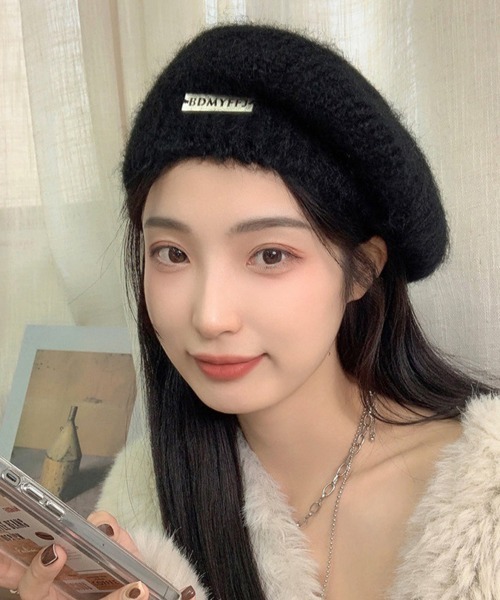 Miniministore（ミニミニストア）の「ニットベレー帽 起毛 レディース 秋冬（ハンチング/ベレー帽・レディース・カーキ/ベージュ/オフホワイト/グレー/ブラック/モカ・フリー）」の3枚目の写真