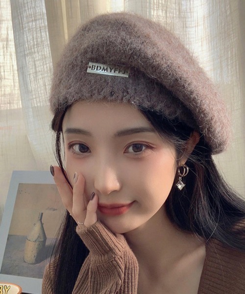 Miniministore（ミニミニストア）の「ニットベレー帽 起毛 レディース 秋冬（ハンチング/ベレー帽・レディース・カーキ/ベージュ/オフホワイト/グレー/ブラック/モカ・フリー）」の4枚目の写真