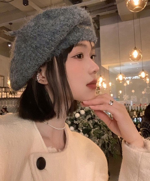 Miniministore（ミニミニストア）の「ニットベレー帽 起毛 レディース 秋冬（ハンチング/ベレー帽・レディース・カーキ/ベージュ/オフホワイト/グレー/ブラック/モカ・フリー）」の12枚目の写真