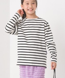 キッズ10番単ボーダー長袖Tシャツ