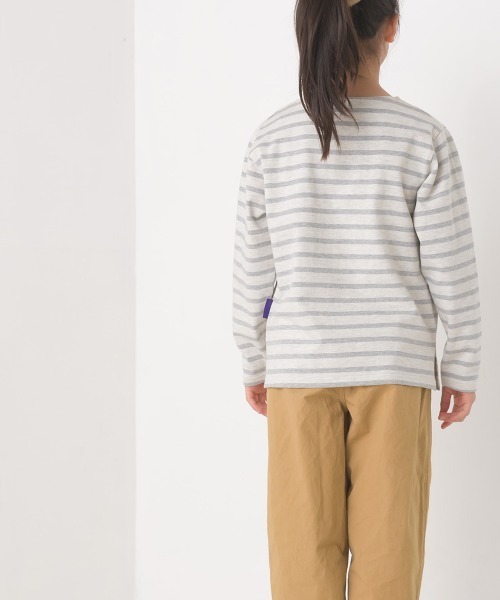 OMNES（オムネス）の「キッズ10番単ボーダー長袖Tシャツ（Tシャツ/カットソー・キッズ・ホワイト×ブルー/ホワイト×ブラック/ホワイト系その他3/ホワイト系その他/ホワイト系その他2/グレー系その他/ピンク系その他/ベージュ系その他・100/140/130/120/110/150）」の16枚目の写真