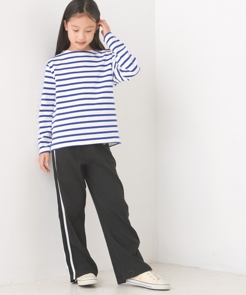 OMNES（オムネス）の「キッズ10番単ボーダー長袖Tシャツ（Tシャツ/カットソー・キッズ・ホワイト×ブルー/ホワイト×ブラック/ホワイト系その他3/ホワイト系その他/ホワイト系その他2/グレー系その他/ピンク系その他/ベージュ系その他・100/140/130/120/110/150）」の20枚目の写真