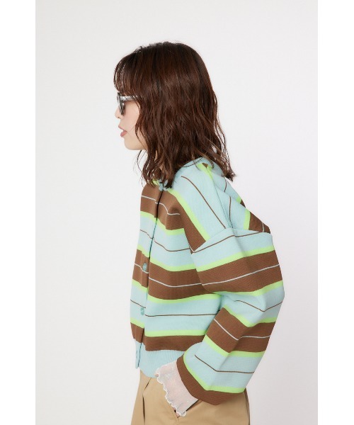 RODEO CROWNS WIDE BOWL（ロデオクラウンズワイドボウル）の「A-LIGHT KNIT アソートカーディガン（カーディガン/ボレロ・レディース・グリーン系その他/ホワイト系その他/ブルー系その他3/アイボリー/チャコールグレー・MEDIUM/SMALL）」の6枚目の写真