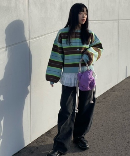 RODEO CROWNS WIDE BOWL（ロデオクラウンズワイドボウル）の「A-LIGHT KNIT アソートカーディガン（カーディガン/ボレロ・レディース・グリーン系その他/ホワイト系その他/ブルー系その他3/アイボリー/チャコールグレー・MEDIUM/SMALL）」の12枚目の写真