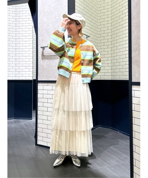 RODEO CROWNS WIDE BOWL（ロデオクラウンズワイドボウル）の「A-LIGHT KNIT アソートカーディガン（カーディガン/ボレロ・レディース・グリーン系その他/ホワイト系その他/ブルー系その他3/アイボリー/チャコールグレー・MEDIUM/SMALL）」の18枚目の写真