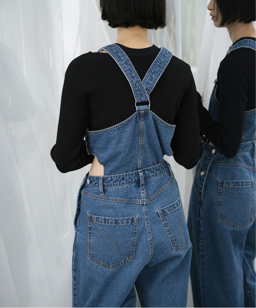 EMMA LIMBER（エマリンバー）の「Two-piece Denim Overall（サロペット/オーバーオール・レディース・ブラック/ブルー・M/S）」の5枚目の写真