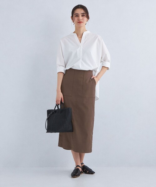 新品❤️CPG スリット入りグリーンスカート green label relaxing（グリーンレーベルリラクシング）の「I