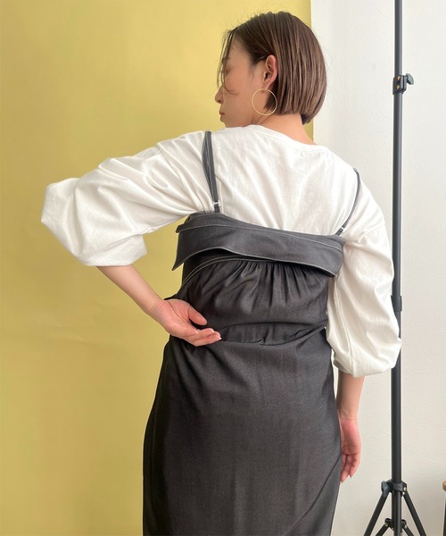 LHELBIE(レルビエ)の「ダンガリー2WAYシャツワンピース(シャツワンピース・レディース・ブラック/インディゴブルー・M)」の17枚目の写真