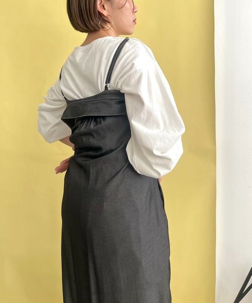 LHELBIE(レルビエ)の「ダンガリー2WAYシャツワンピース(シャツワンピース・レディース・ブラック/インディゴブルー・M)」の19枚目の写真